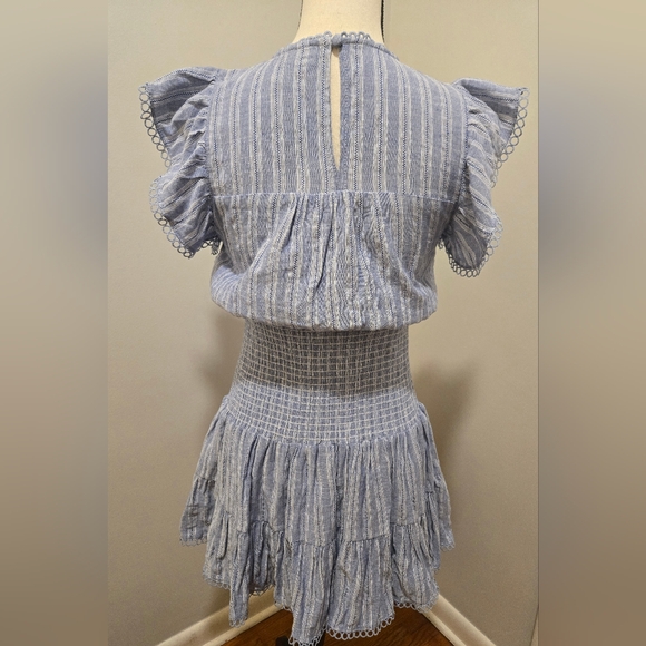 Aqua Ruffled Mini Dress - Picture 3 of 7